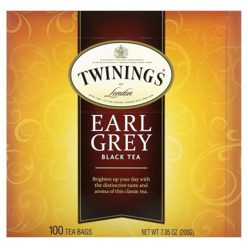 Twinings, Черный чай Earl Grey, 100 чайных пакетиков, 200 г (7,05 унции)