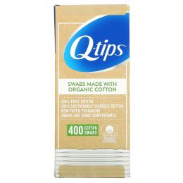 Q-tips, органические ватные палочки, 400 шт.