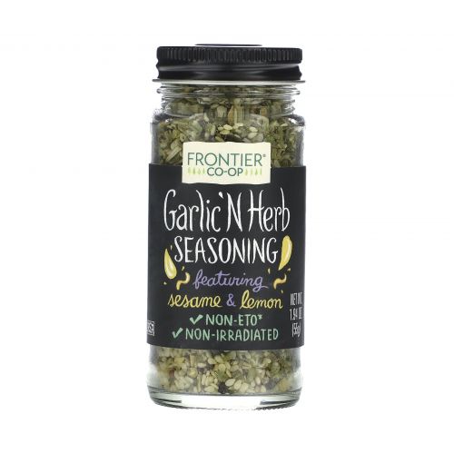 Frontier Co-op, Чеснок и травы, бессолевая смесь, 1,94 унции (55 г)