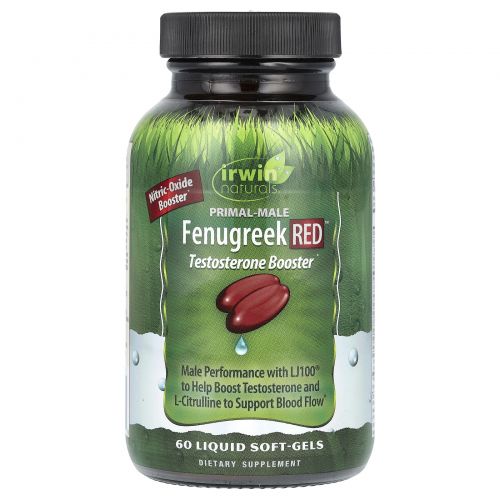 Irwin Naturals, Fenugreek RED With Nitric Oxide Booster, 60 Liquid Softgels