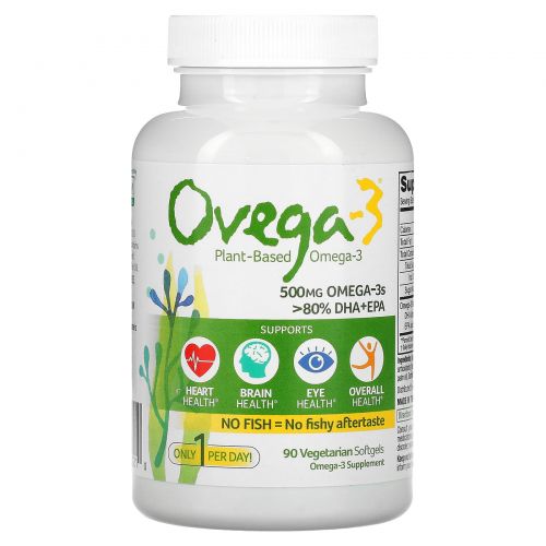 Ovega-3, Plant-Based Omega-3, 90 Vegetarian Softgels