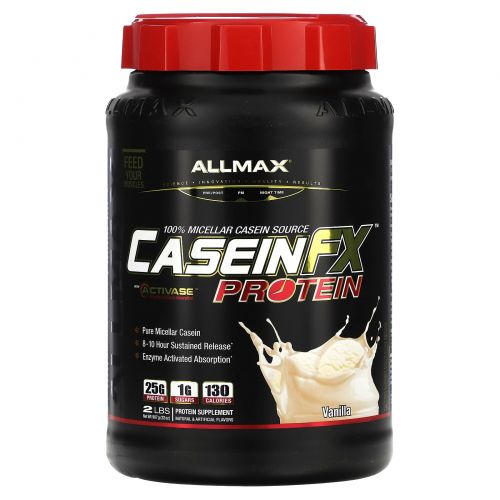 ALLMAX Nutrition, CaseinFX, 100% Casein Micellar Protein, Vanilla, 2 lbs. (907 g)
