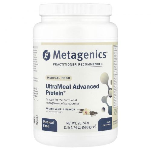 Metagenics, UltraMeal Advanced Protein®, французская ваниль, 588 г (1 фунт)