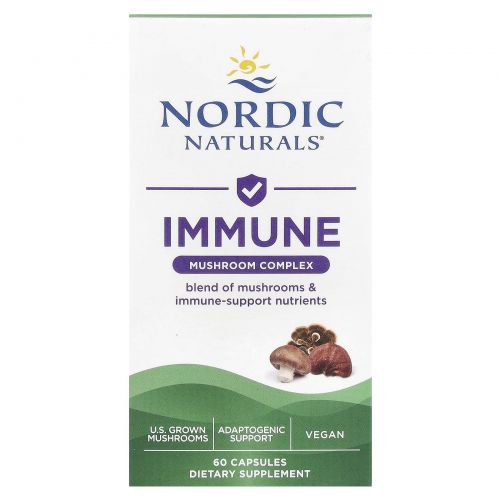 Nordic Naturals, Immune, грибной комплекс, 60 капсул