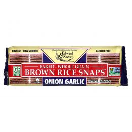 Edward & Sons, Запеченные бисквиты из коричневого риса, лук и чеснок, 100 г (3,5 oz)