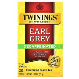 Twinings, Earl Grey Black Tea, Decaffeinated, 20 Tea Bags, 1.23 oz (35 g)