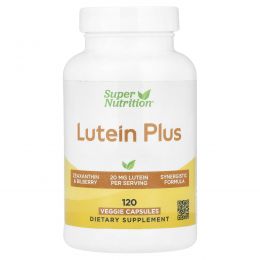 Super Nutrition, лютеин плюс, 20 мг, 120 растительных капсул
