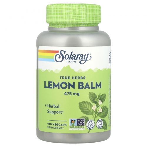Solaray, Lemon Balm, 475 mg, 100 VegCaps