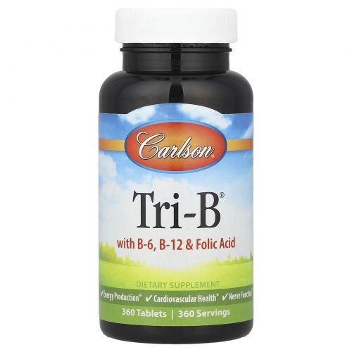Carlson Labs, Tri-B, Vitamin  B Complex, 360 Tablets
