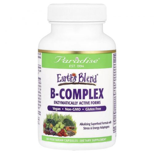 Paradise Herbs, B-complex with Co-Enzyme Activated B's, 60 Vegetarian Capsules