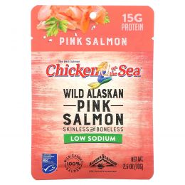 Chicken of the Sea, Горбуша из дикой рыбы, с низким содержанием натрия, 70 г (2,5 унции)