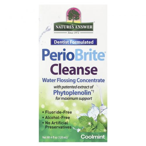 Nature's Answer, PerioCleanse, концентрат для очистки ротовой полости, освежающая прохладная мята, 4 жидких унции (120 мл)