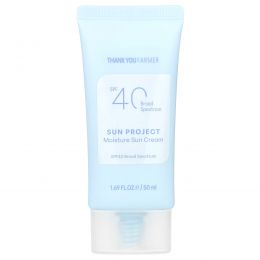 Thank You Farmer, Увлажняющий солнцезащитный крем Sun Project, SPF 40, 50 мл (1,69 жидк. Унции)