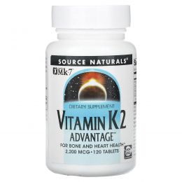 Source Naturals, Vitamin K2 Advantage, 2200 мкг, 120 таблеток