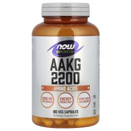 NOW Foods, AAKG 2200, 2200 мг, 180 растительных капсул (550 мг на капсулу)