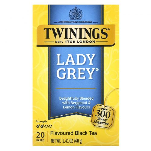 Twinings, Чай «Леди Грей», 20 чайных пакетиков, 1,41 унций (40 г)
