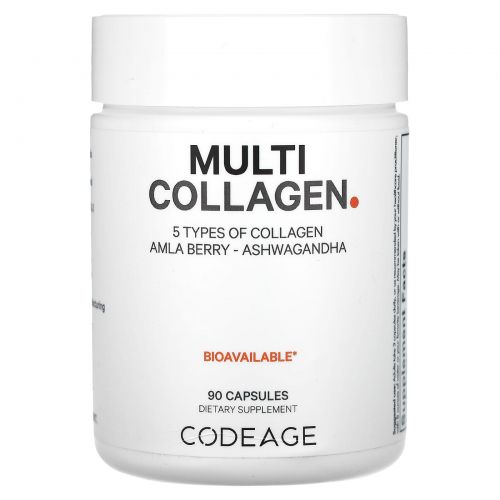 Codeage, Hydrolyzed, Multi Collagen, Type I, II, III, V, X, 90 капсул