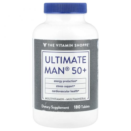 The Vitamin Shoppe, Ultimate Man® 50+, мультивитамины и мультиминералы, 180 таблеток