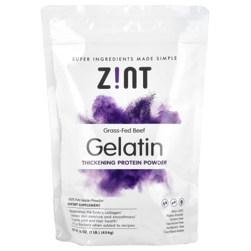 Z!NT, Beef Gelatin, Чистый Протеин, 16 унций (454г)