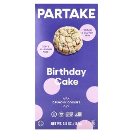 Partake Foods, Crunchy Cookies, Birthday Cake, 5.5 oz (156 g)