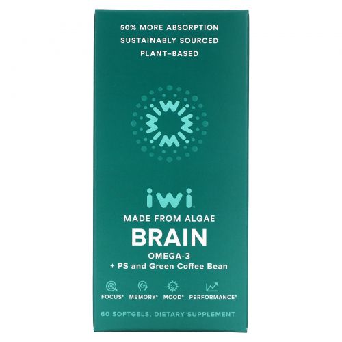iWi, Brain, Omega-3 + PS and Green Coffee Bean, 60 Softgels