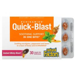 Natural Factors, Quick-Blast, Instant Minty Blast, 30 Liquid Gel Softgels