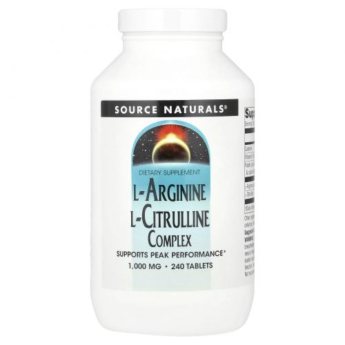 Source Naturals, Комплекс L-аргинина L-цитруллина, 1000 мг, 240 таблеток