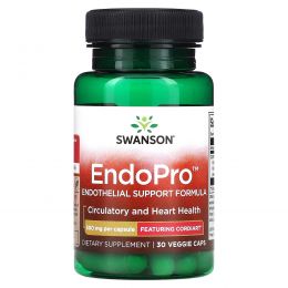 Swanson, EndoPro, формула для поддержки эндотелия, 500 мг, 30 растительных капсул