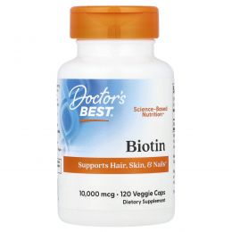 Doctor's Best, Best Biotin, 10,000mcg, 120 Veggie Caps