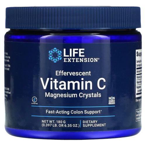 Лайф Экстэншн, Шипучий витамин C, кристаллы магния, 180 г (6,35 унции)