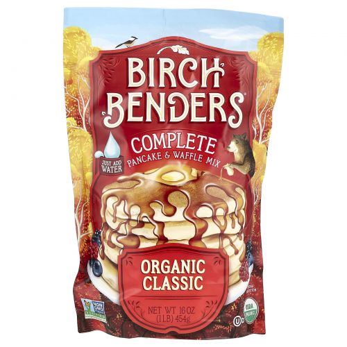 Birch Benders, Смесь для блинов и вафель, органическая классика, 454 г (16 унций)