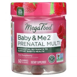 MegaFood, Baby & Me 2, Prenatal Multivitamin, Red Raspberry, 60 Gummies