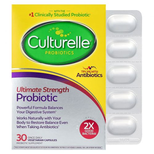 Culturelle, Ultimate Strength Probiotic, 20 Billion CFU, 30 Vegetarian Capsules
