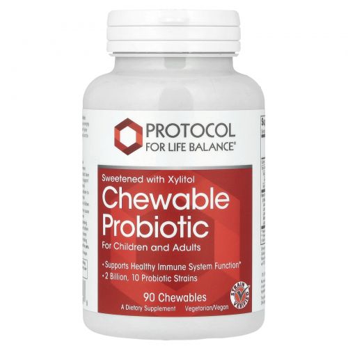 Protocol for Life Balance, Chewable Probiotic, For Children and Adults, 90 Chewables