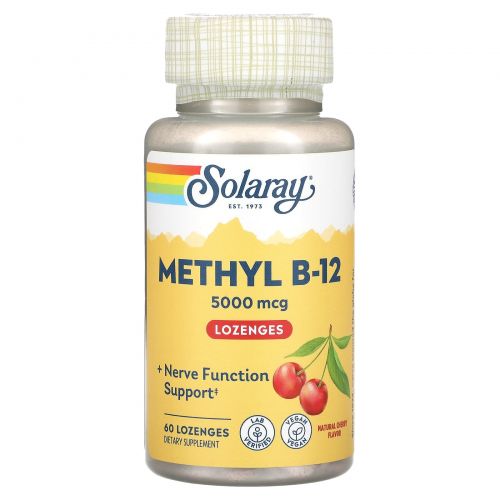 Solaray, Methyl B-12, Cherry , 5000 mcg, 60 Lozenges