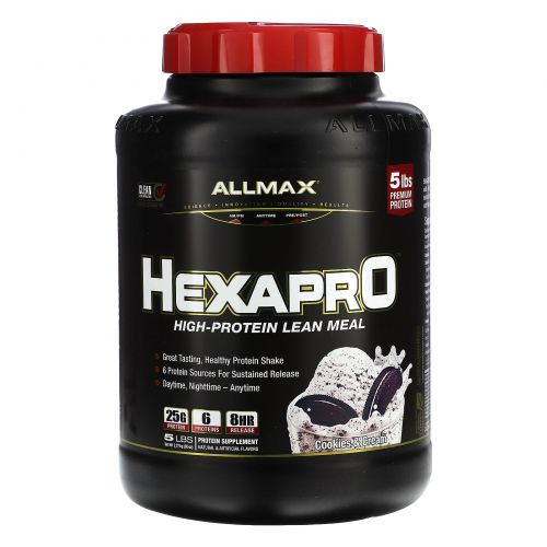 ALLMAX Nutrition, Hexapro, высокобелковое обезжиренное питание, вкус печенья со сливками. 2,27 кг (5 фунтов)