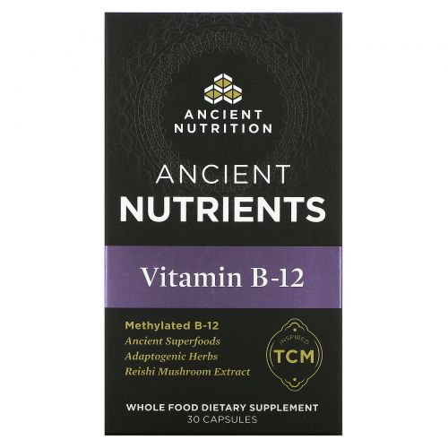 Dr. Axe / Ancient Nutrition, Vitamin B-12, 30 capsules