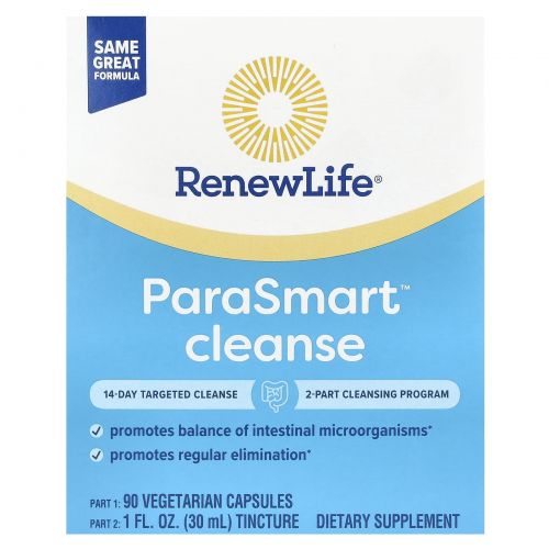 Renew Life, Направленное действие, ParaSmart, микробиологическое очищение, 15-дневная программа из 2 частей