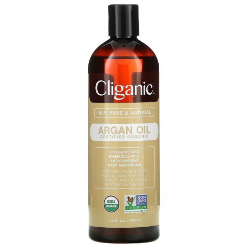 Cliganic, Органическое аргановое масло, 473 мл (16 жидк. Унций)