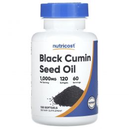 Nutricost, масло из семян черного тмина, 1000 мг, 120 капсул (500 мг в 1 капсуле)