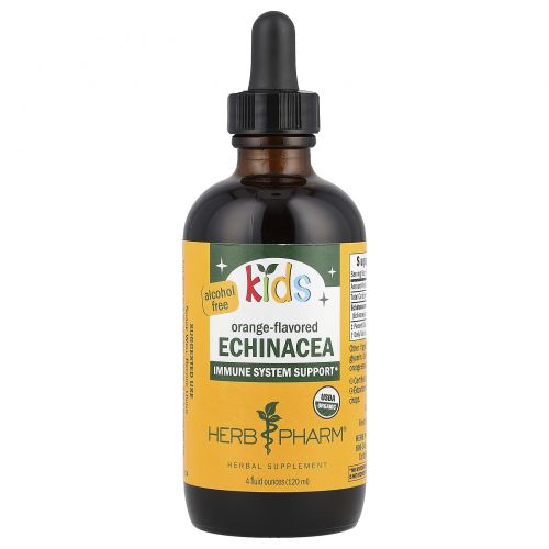 Herb Pharm, Kids Echinacea, Alcohol Free, Orange-Flavored, 4 fl oz (120 ml)