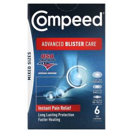 Compeed, улучшенный уход в блистерах, разный размер, 6 тюбиков с гелем