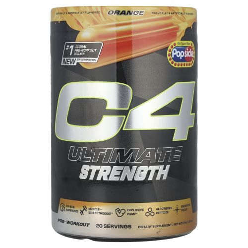 C4 / Cellucor, C4 Ultimate Strength, перед тренировкой, апельсиновое эскимо, 574 г (1,26 фунта)
