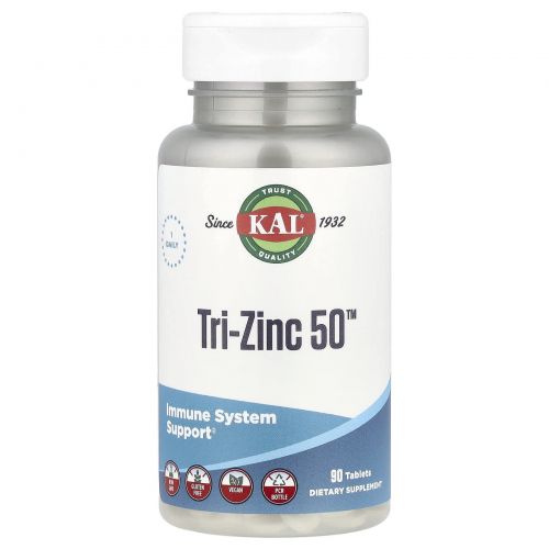 KAL, Tri-Zinc 50, 90 таблеток
