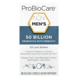ProBioCare, Пробиотики для мужчин с пребиотиками, 50 млрд, 60 растительных капсул