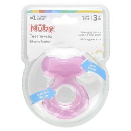 Nuby, Teethe Eez, Soothing Teether, Pink, 3+m, 2 Piece Set