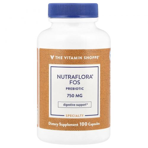 The Vitamin Shoppe, Nutraflora® FOS пробиотик, 750 мг, 100 капсул