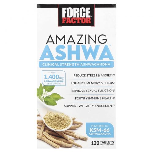 Force Factor, Amazing Ashwa, 120 таблеток
