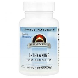 Source Naturals, L-Тианин, 200 мг, 60 капсул