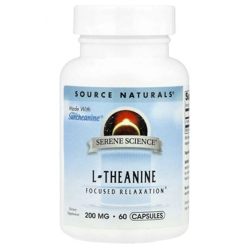 Source Naturals, L-Тианин, 200 мг, 60 капсул